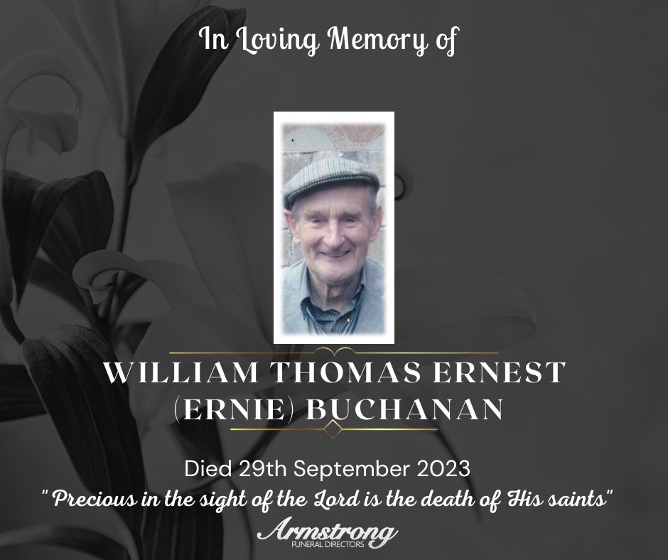 BUCHANAN, WILLIAM THOMAS ERNEST (ERNIE) - Armstrong Funeral Directors